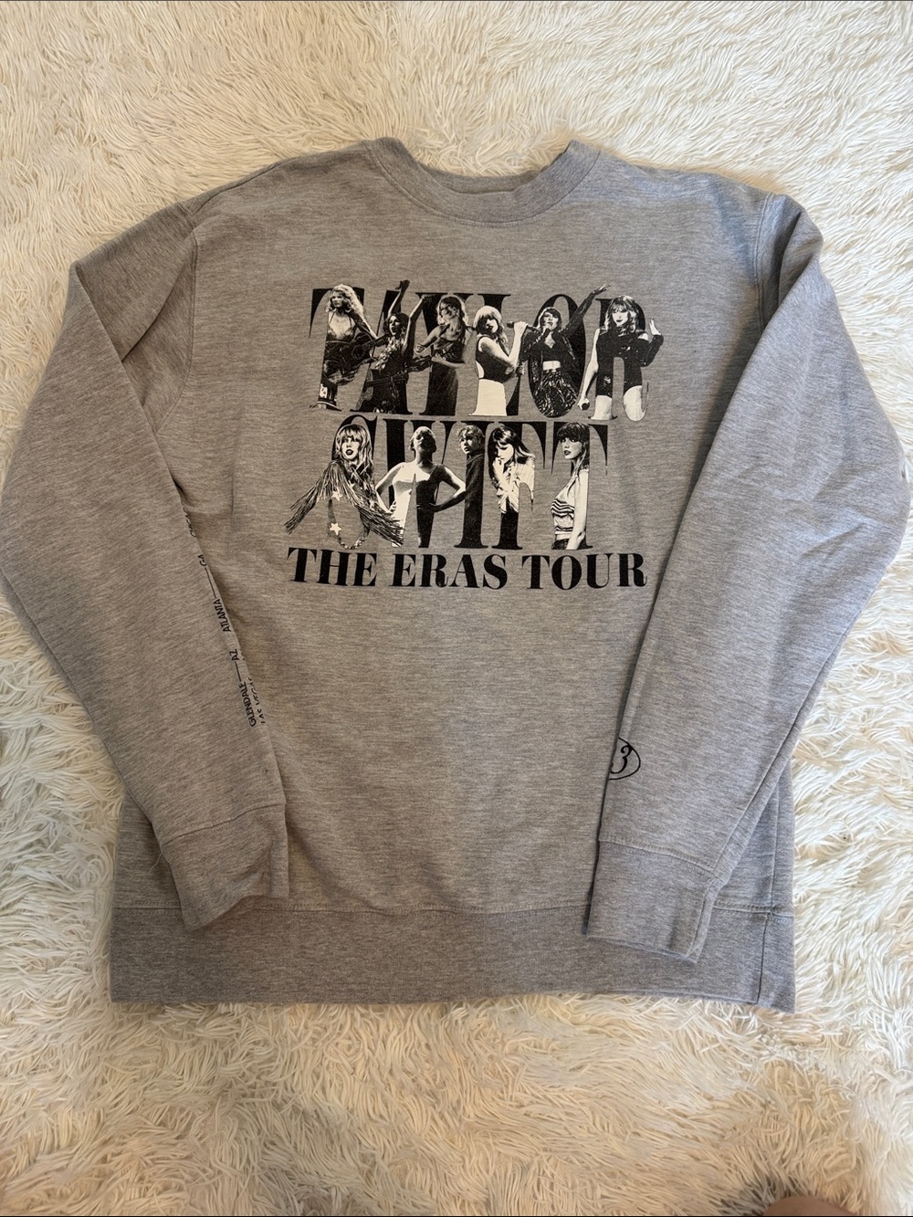 Taylor Swift Grey Crewneck with Black Tour Graphic